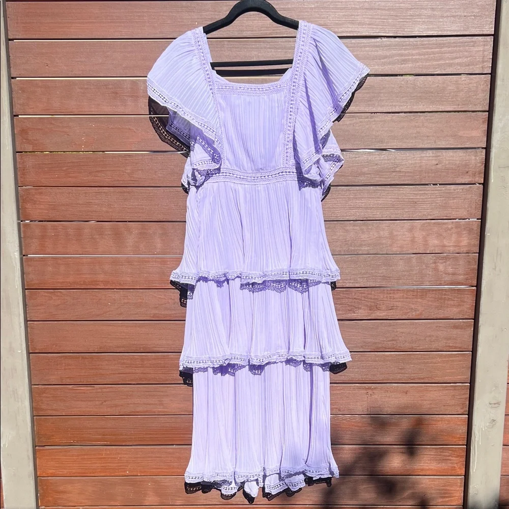 Elegant Lavender Ruffle Dress - Picture 1 of 5